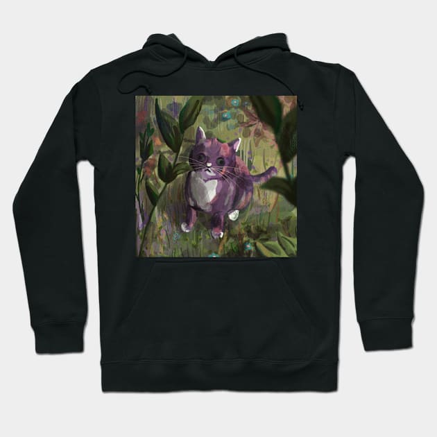 Purple cat painting Hoodie by Oranges